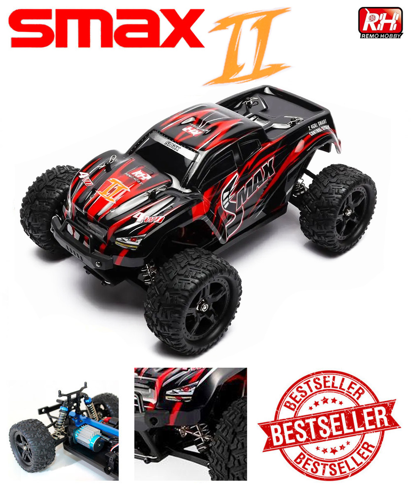 Машинка на пульте управления / Remo Hobby Smax 4WD RH1631, масштаб 1:16, 29 см, Красный  #1