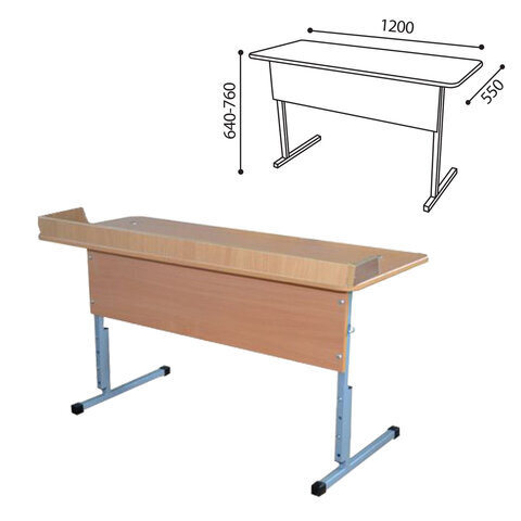 Парта, 122х53х14 см #1