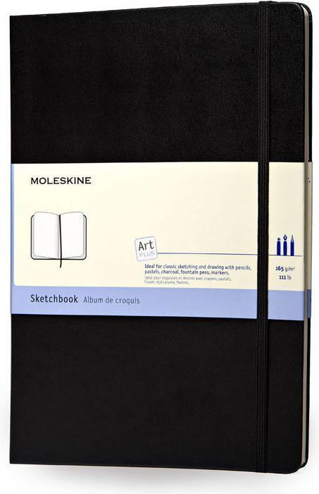 Блокнот для рисунков Moleskine Classic Large, сшитый, картон, 52 л, черный  #1