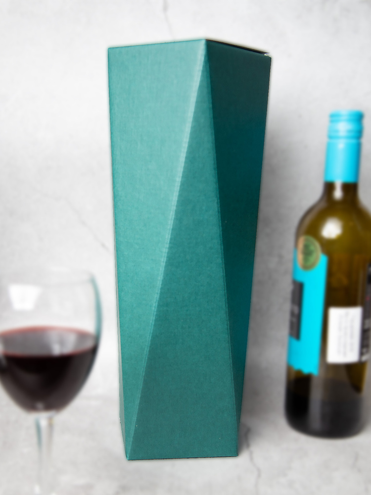 Подарочная коробка под бутылку 32,5х9,5х9,5 см., благородный зеленый. Коробка для вина. Коробка для шампанского. #1