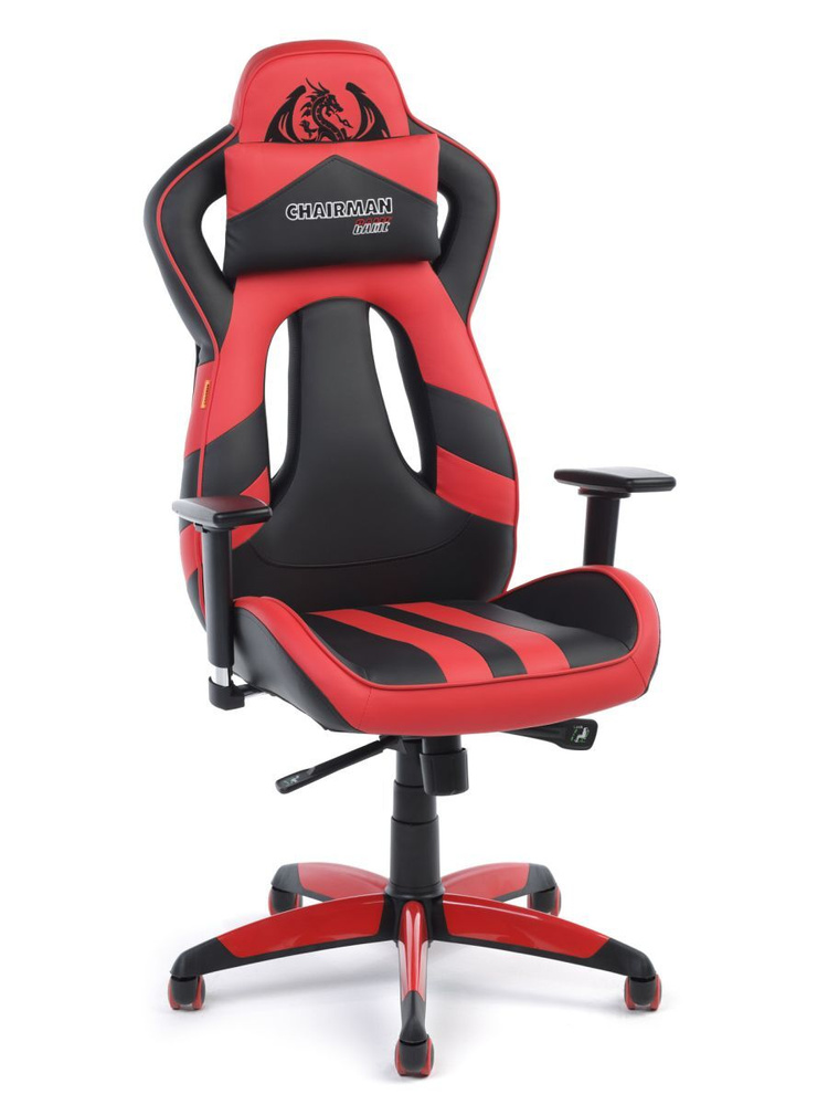 Chairman Игровое компьютерное кресло, Искусственная кожа, Черно-красный  #1