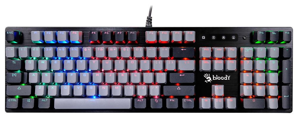 Клавиатура A4Tech Bloody B828N, механическая, черный/серый, USB, for gamer, LED  #1
