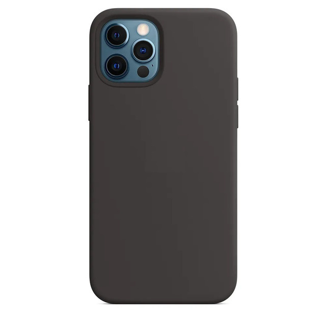 Силиконовый чехол Silicone case без логотипа iPhone 12 Pro Max графитовый  #1