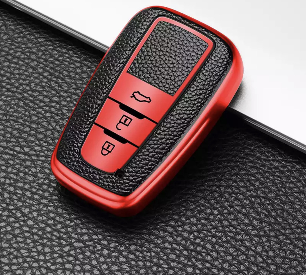 Чехол на не выкидной ключ TPU Toyota / Тойота red #1