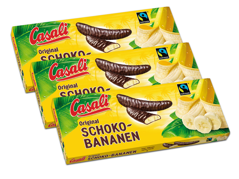 Casali Schoko-Bananen суфле банановое в шоколаде, 3 шт по 300 г #1