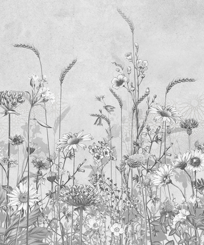Фотообои флизелиновые на стену 3д GrandPik 4499 "Цветы в траве" (ШхВ), 200х240 см  #1