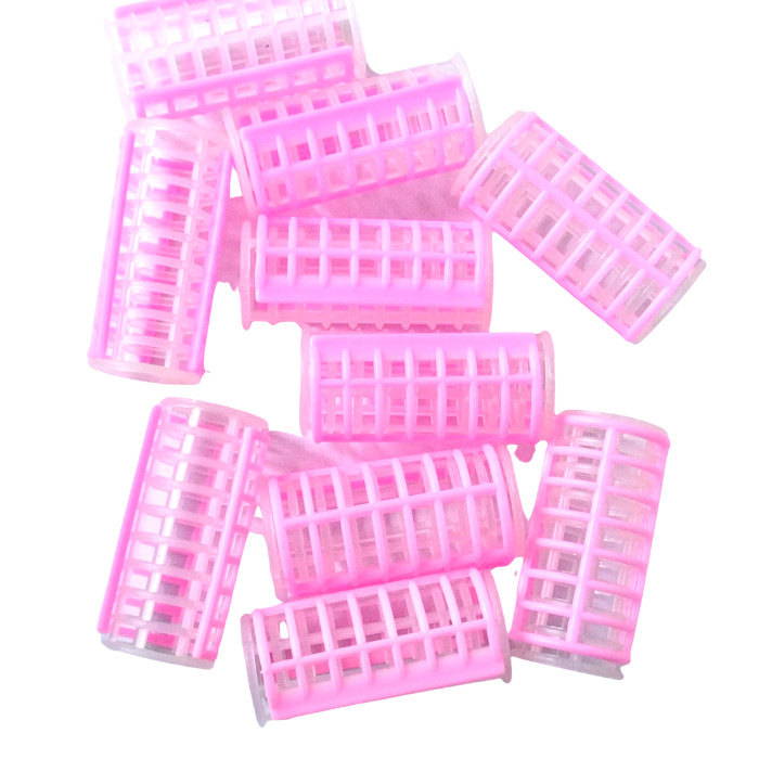 Бигуди цвет розовый d 18. Классические пустышки с крышкой в наборе из двух упаковок (20 шт). Срок годности #1