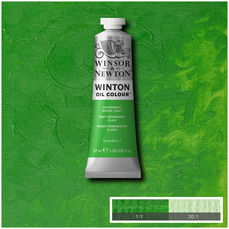 Краска масляная Winsor&Newton "Winton", 37мл, светло-зеленый перманентный  #1