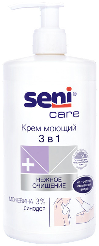 Крем моющий SENI CARE "3 в 1", 500 мл/ уход за телом без воды интимная гигиена  #1