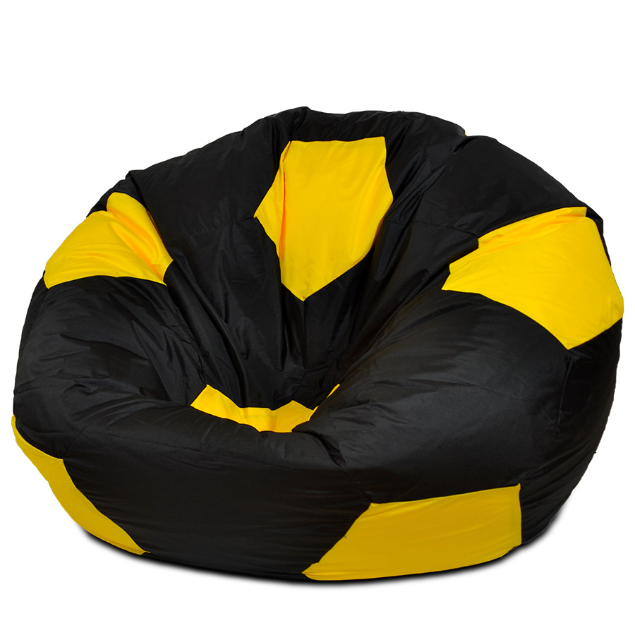 Puffmebel Кресло-мешок Мяч, Оксфорд, Размер XXL,черный, желтый  #1