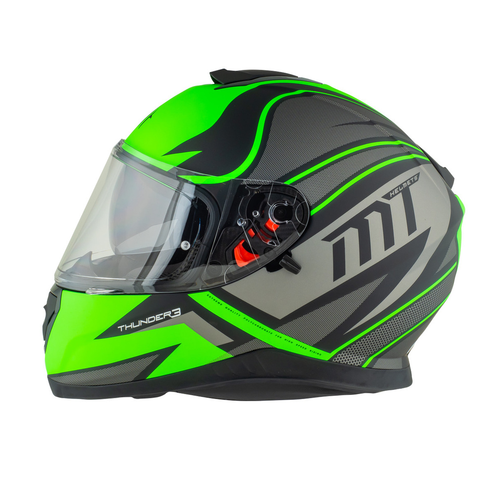Шлем для мотоциклистов MT THUNDER 3SV Cap Matt Fluo Green M мотоэкипировка мотозащита  #1