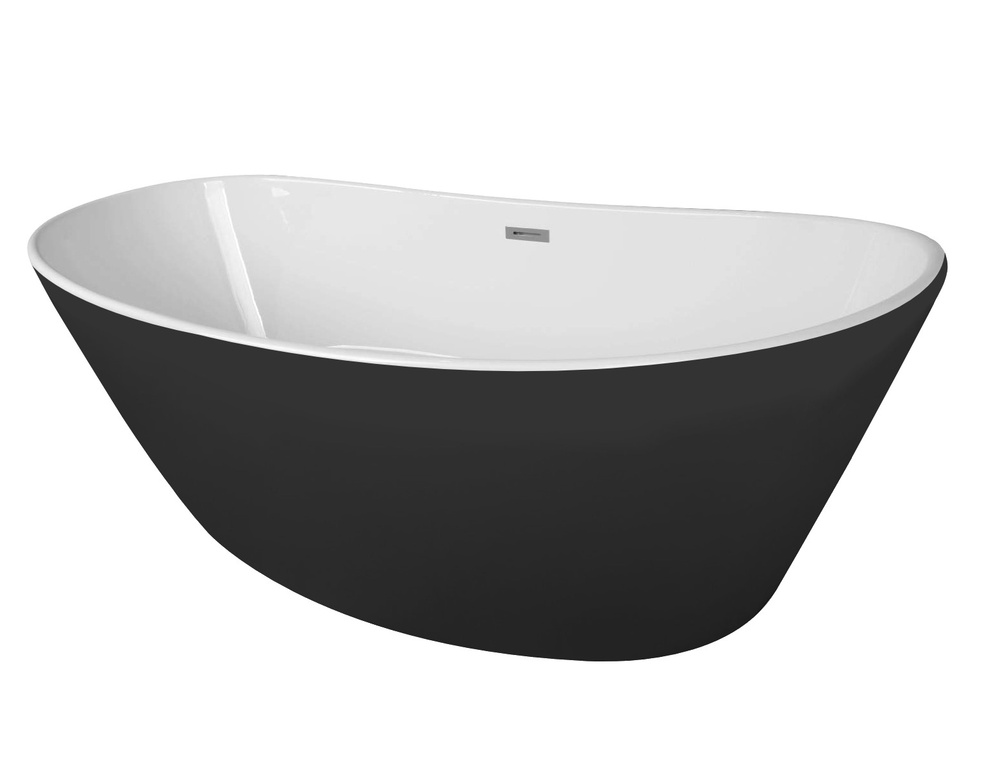 Ванна акриловая Azario EASTON 1800x820x600 мм., белая с черными внешними стенками, свободностоящая, в #1