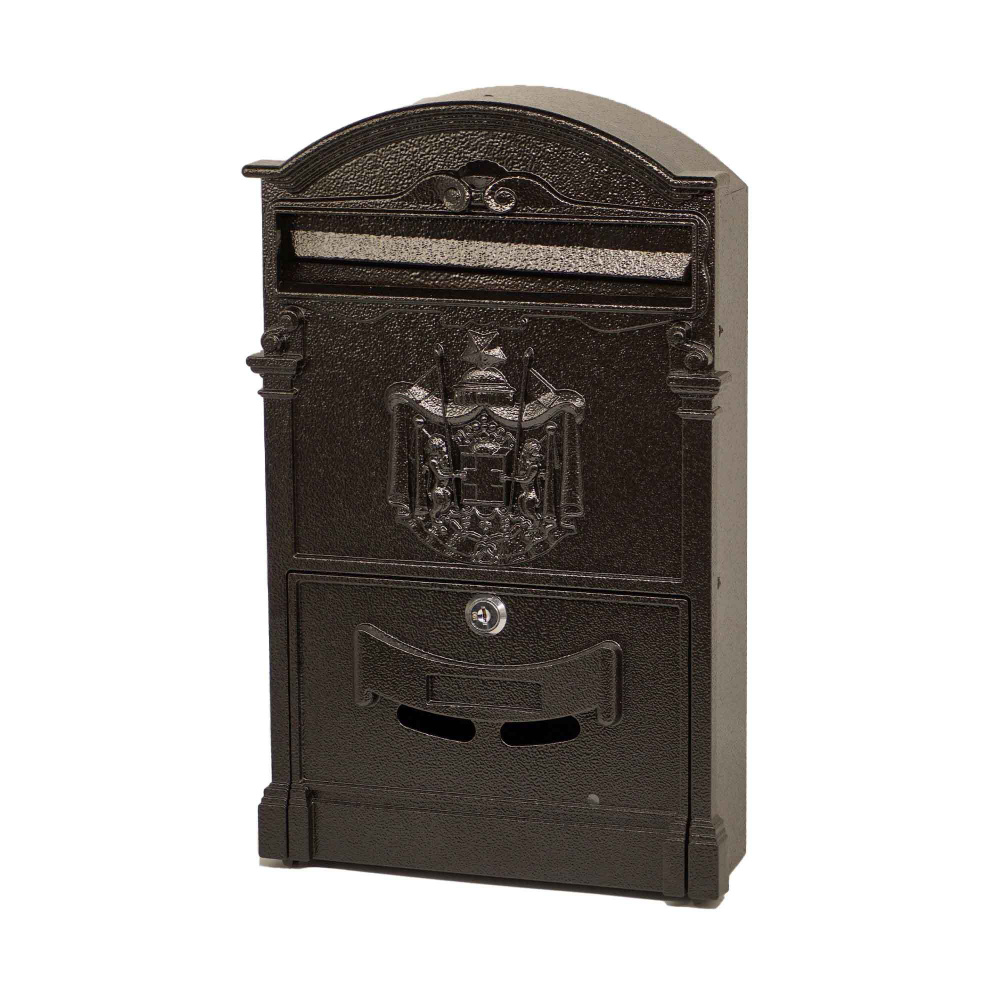 Почтовый ящик "Герб" цвет: коричневый/ почтовый ящик металлический/ почтовый ящик с замком/ ящик почтовый/ #1