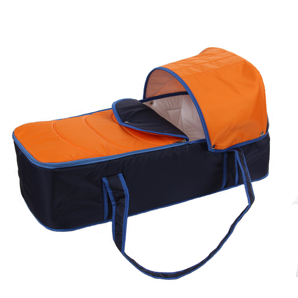 Люлька-переноска для коляски цвет сине-оранжевый #1