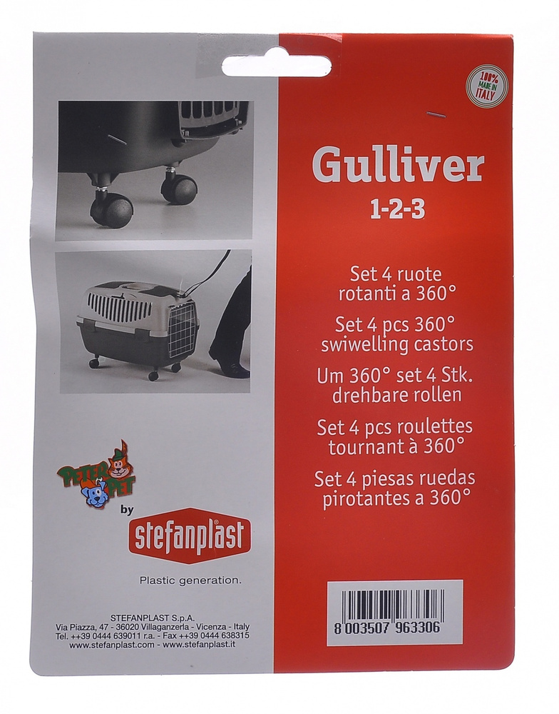 Stefanplast Колеса для переносок Gulliver и Gulliver Deluxe 1,2,3 (Set 4 360 castors)96330, 0,1 кг  #1