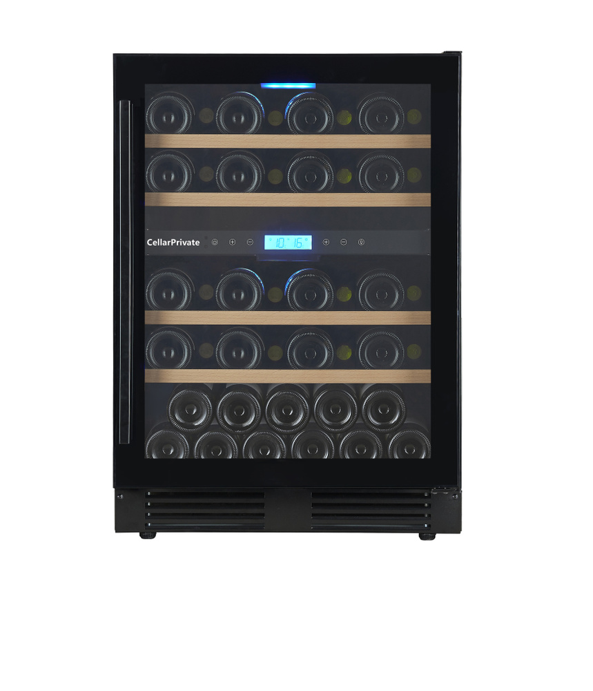 Винный шкаф Cellar Private CP043-2TB, встраиваемый, двухтемпературный на 44 бут, черный.  #1