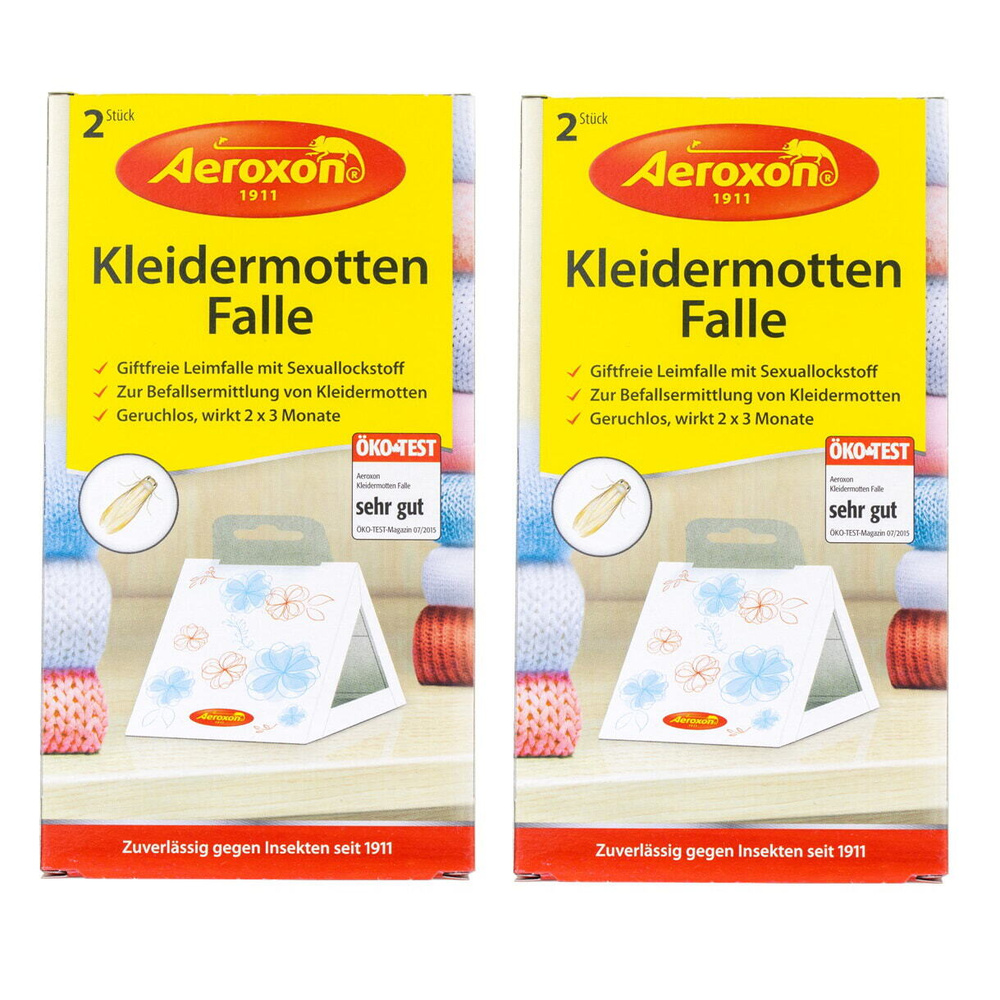 Aeroxon (Аэроксон) Kleidermotten Falle клеевые ловушки для платяной моли, 2 ловушки 2 шт  #1