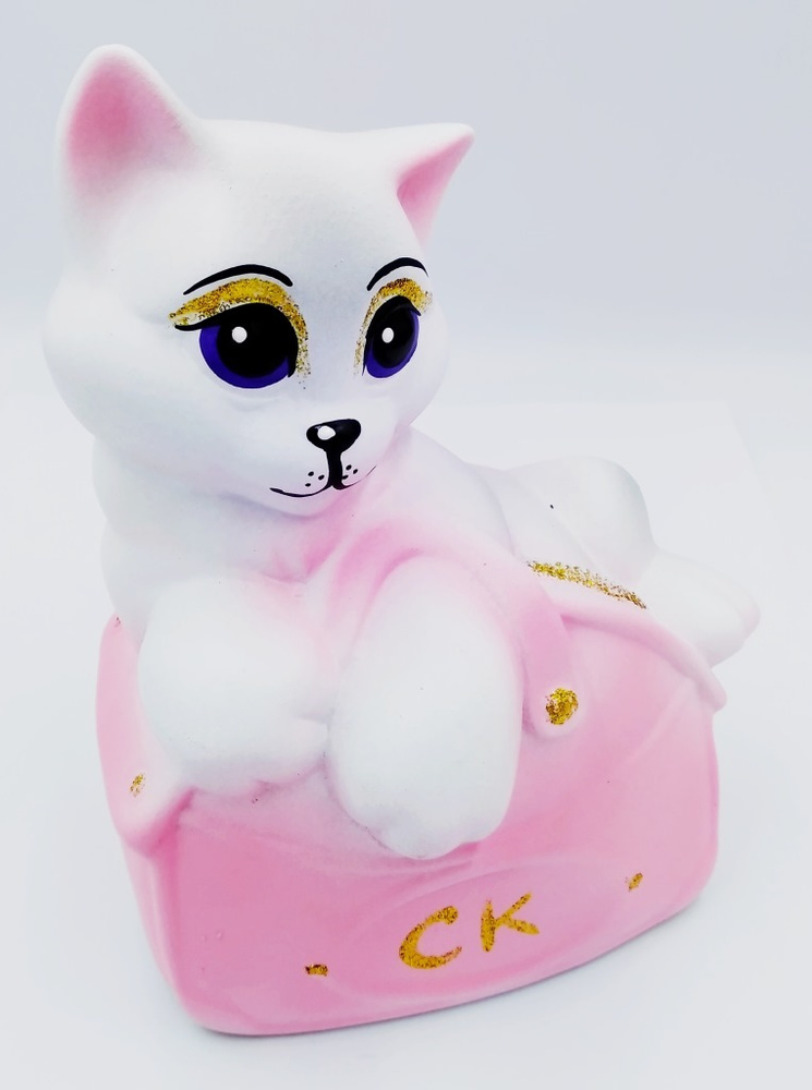 Копилка для денег Кошка Мими в сумочке 16х11х21см керамическая большая детская. Сувенир для интерьера, #1