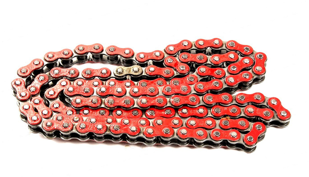 Цепь 525H 120L приводная для мотоцикла и питбайка красная - купить по ...