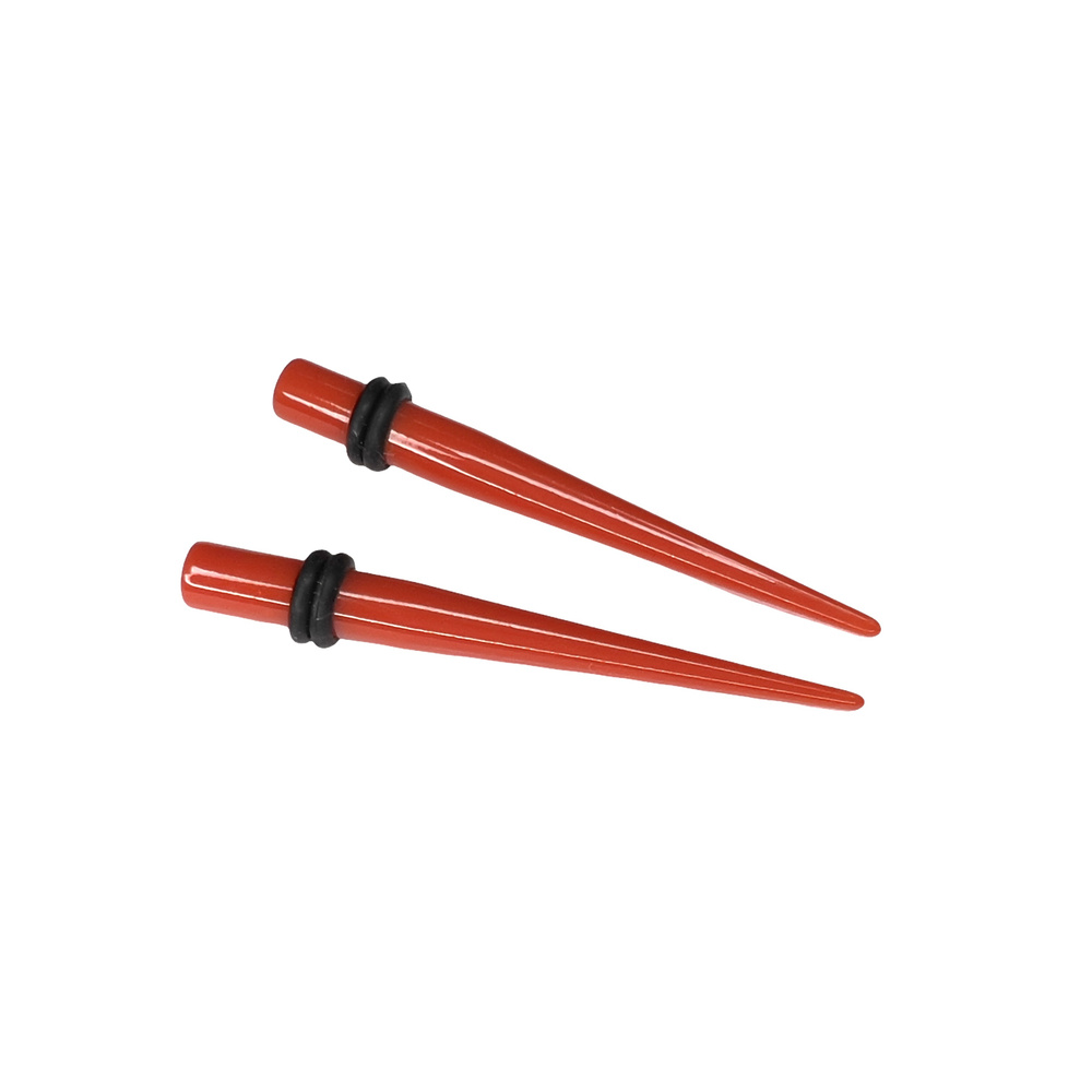 Растяжки для тоннелей спираль конус 2 мм, комплект из 2-х штук, красные/Overmay/ растяжки в ухо/растяжка #1