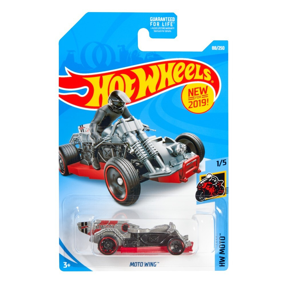 FYF41 Машинка металлическая игрушка Hot Wheels коллекционная модель MOTO WING серый/красный  #1