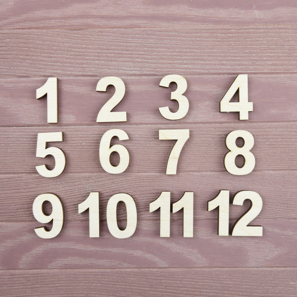 Timberlicious Набор заготовок для декорирования "Арабские цифры" 2,8см  #1