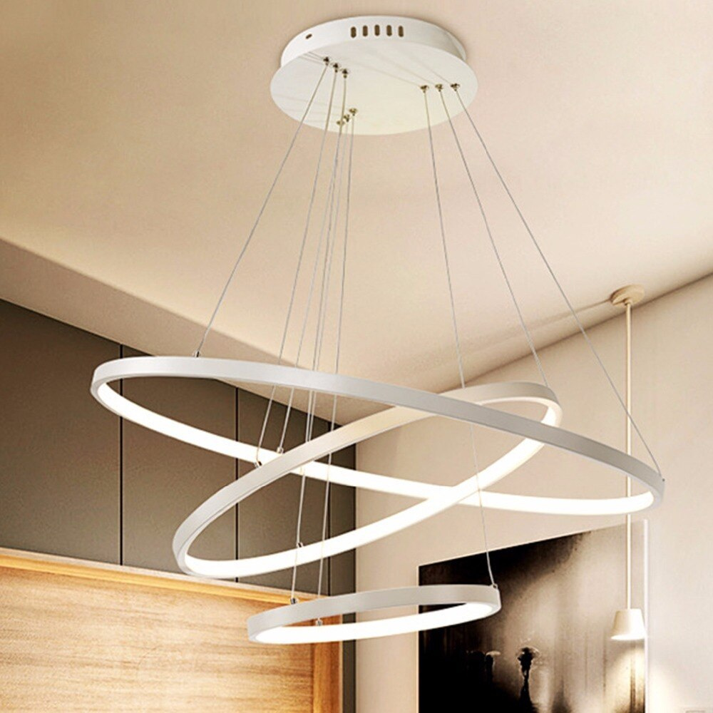 Подвесная люстра скандинавская светодиодная , современный светильник в виде кольца, лампа для гостиной, #1
