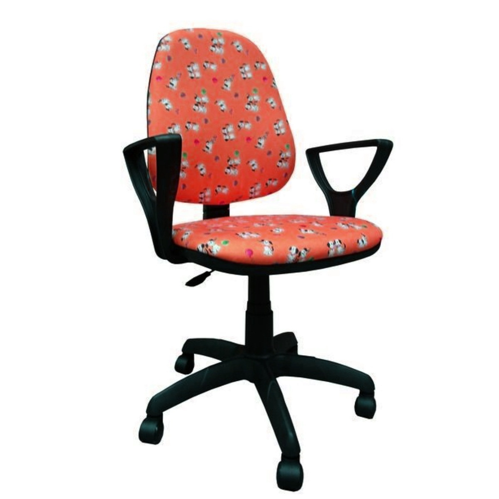 Кресло компьютерное детское ПРЕСТИЖ ПОЛО ткань "Далматинцы", стул офисный для детей  #1