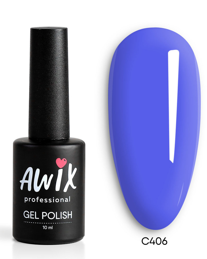 Awix, Гель лак Classic №406, 10 мл сине-фиолетовый, классический однослойный  #1
