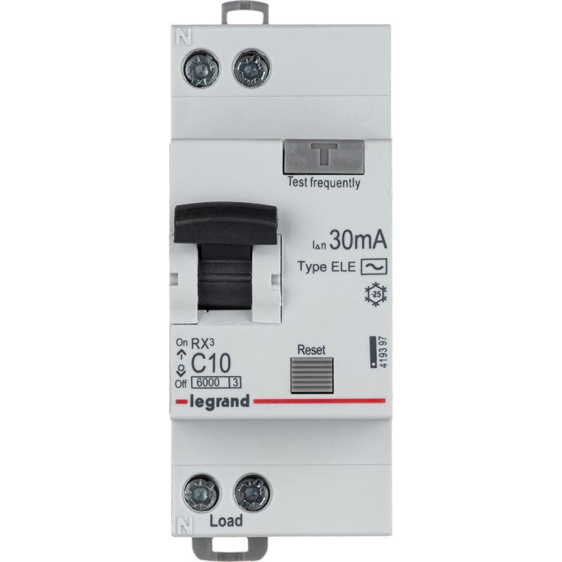 Выключатель автоматический дифференциального тока 2п (1P+N) C 10А 30мА тип AC 6кА RX3 Leg 419397  #1