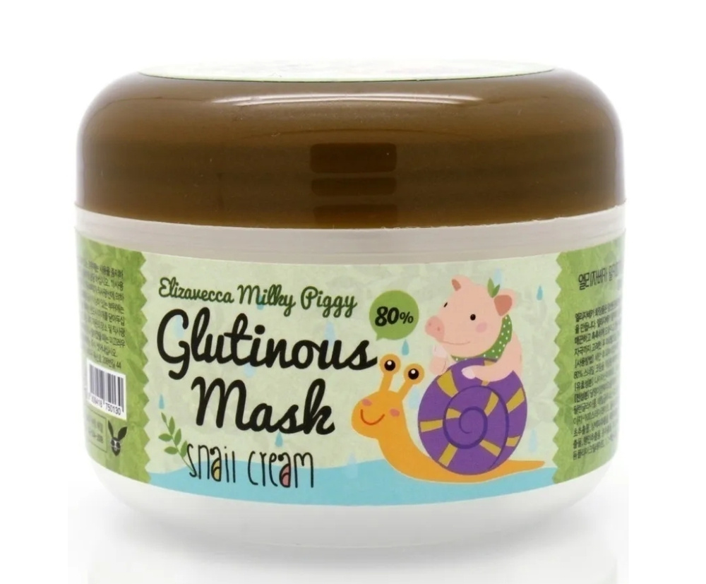 Elizavecca, milky piggy Крем для лица с муцином улитки glutinous mask 80% snail cream  #1