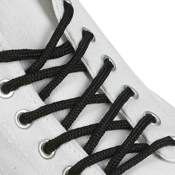 Шнурки для обуви, круглые, d - 4,5 мм, 150 см, цвет чёрный, 25 пар  #1