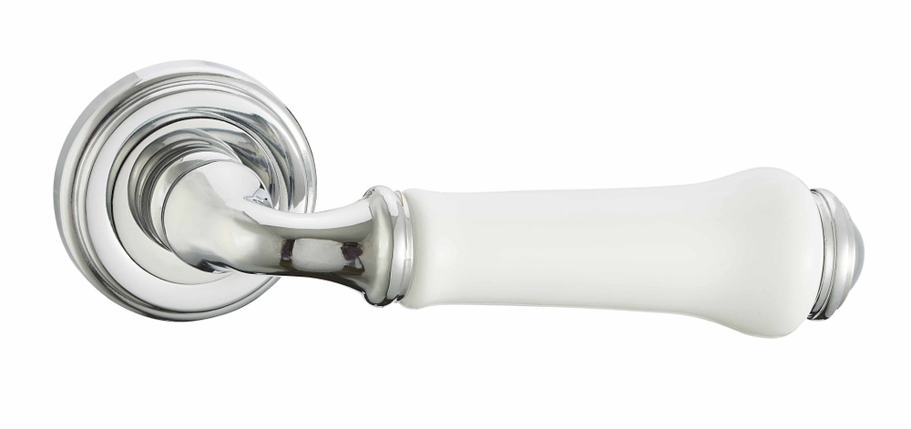 Дверная ручка усиленная тяжёлая Vantage V31CP/HR белый/белая керамика (комплект)  #1