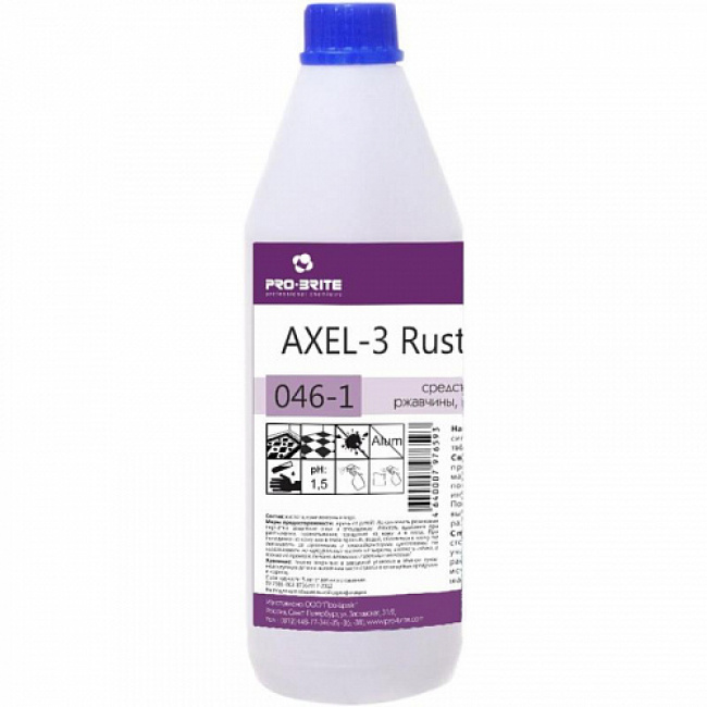 Средство против пятен ржавчины, марганцовки и крови - Pro-Brite Axel-3 Rust Remover 1л  #1