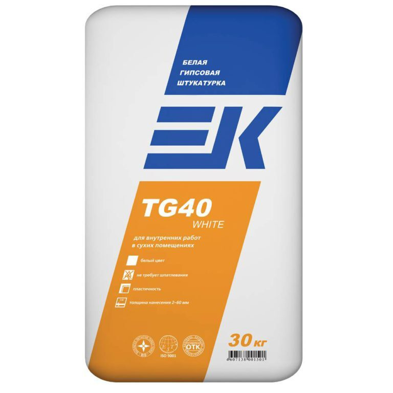 Штукатурка гипсовая ЕК TG-40 White #1