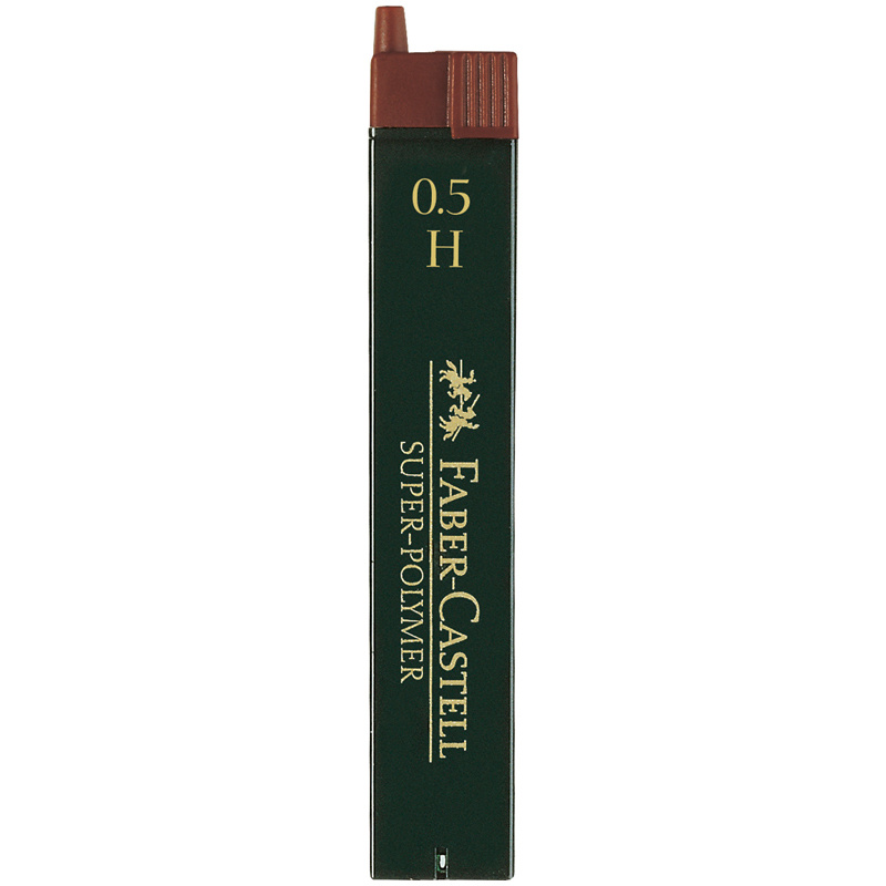 Грифели для механических карандашей Faber-Castell "Super-Polymer", 12шт., 0,5мм, H  #1