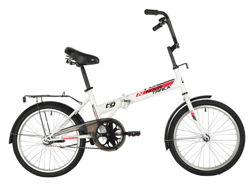 Велосипед NOVATRACK 20" складной городской двухколесный, TG30, белый, ножной тормоз, двойной обод  #1