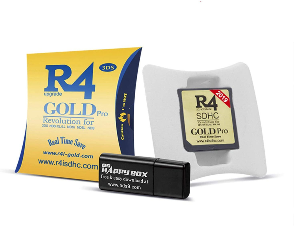 R4 SDHC Gold Pro + USBадаптеры для картриджей + 4G TF SD Card Reader