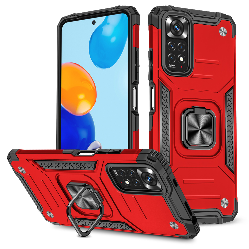 Чехол противоударный armor для Xiaomi Redmi Note 11 и Note 11S 4G / Редми Нот 11 и Редми Нот 11s 4G (Красный) #1