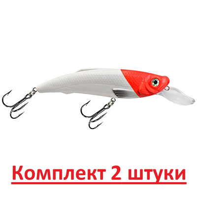 Воблер для рыбалки AQUA ЯППИ HEAVY 95mm, вес - 16,5g, цвет 016 (red head), 2 штуки  #1