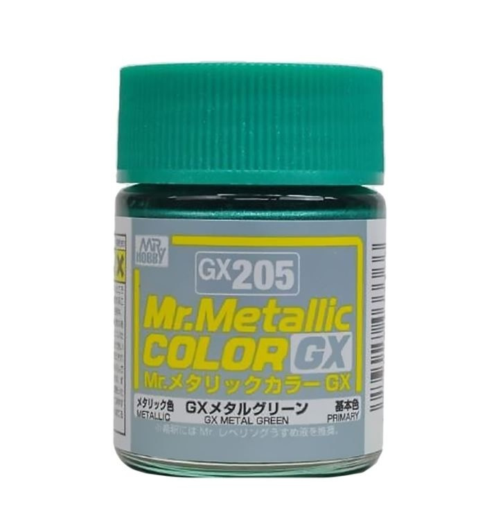 Краска-металлик MR.HOBBY GX METAL GREEN 18мл GX205 Mr.METALLIC COLOR GX #1