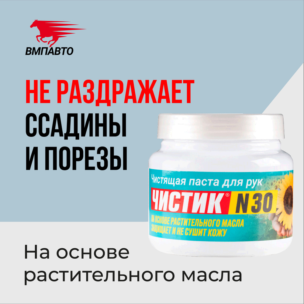 Паста для очистки рук Чистик №30, 450 мл банка, ВМПАВТО, очиститель рук  #1