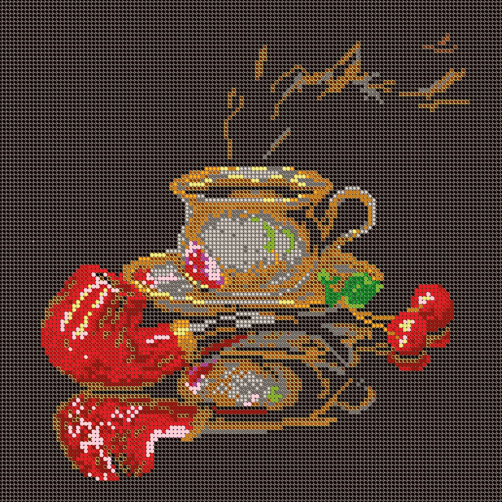 Набор для вышивания бисером Тайвань, Светлица картина Кофе для него 27х27 см, все для творчества и рукоделия #1