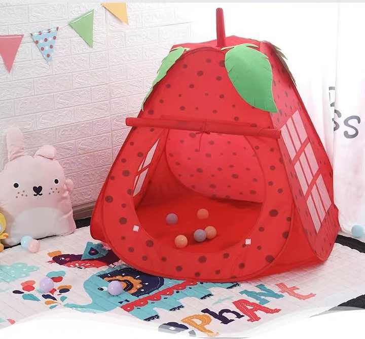 Детский домик палатка для игр в детскую "Спелая Клубничка" самосборная h-100см  #1