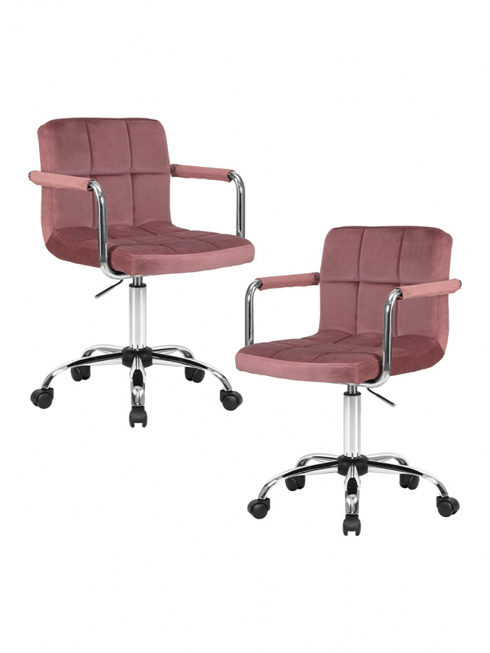 Набор 2 шт. Офисное кресло для персонала DOBRIN TERRY, LM-9400, пудрово-розовый велюр (MJ9-32)  #1