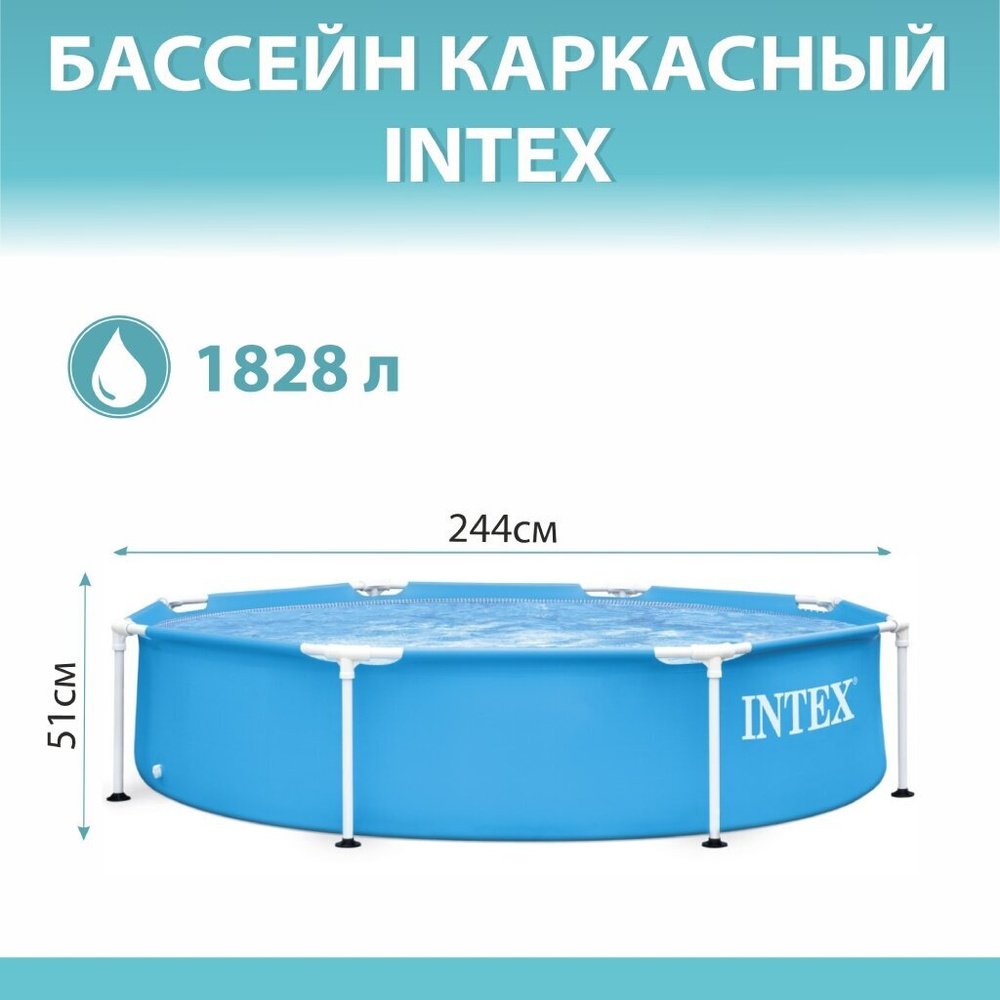 Бассейн каркасный Intex, 244х51 см, Metal Frame, 1828 л #1