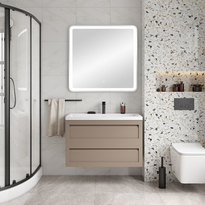 Мебель для ванной Art&Max Platino 90, подвесная, капучино #1