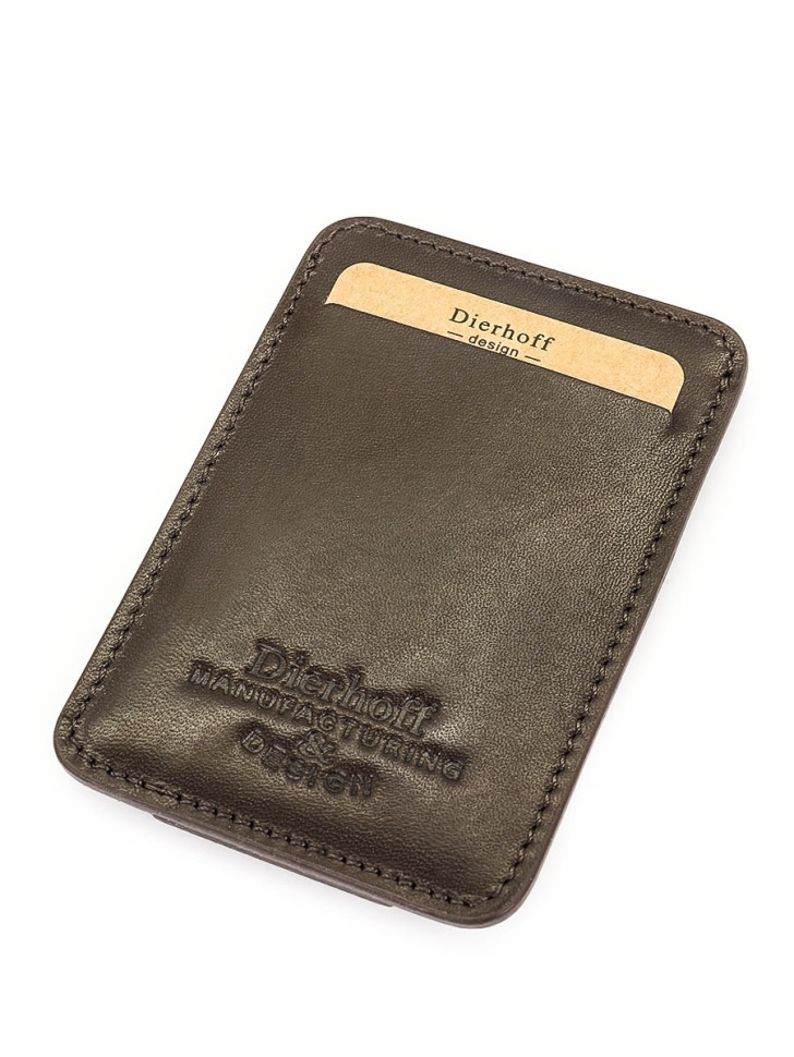 Мужской коричневый кожаный кардхолдер (кредитница) для карт и купюр Dierhoff Д 6014-912  #1