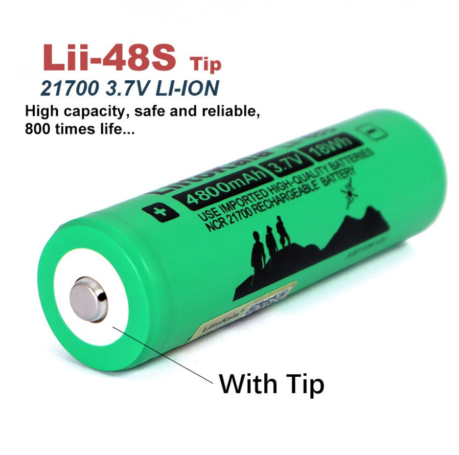 Аккумулятор литий-ионный 21700 LiitoKala 3.7V 4800mah с наконечником  #1