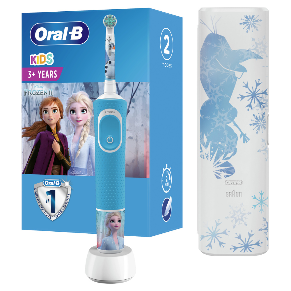 Oral-B Электрическая зубная щетка Kids "Холодное Сердце 2", голубой, белый  #1